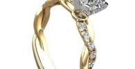 anillo de compromiso de oro con diamante