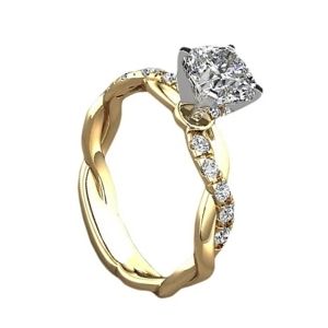 anillo de compromiso de oro con diamante