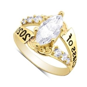 anillo de graduacion de oro con piedras preciosas