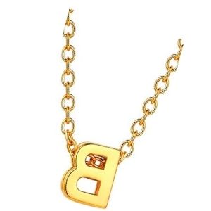 cadena de oro amarillo para niños con letra b