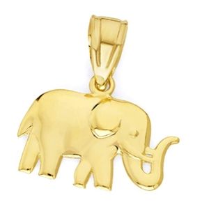 colgante elefante de oro amarillo