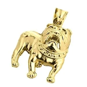 colgante perro bulldog de oro