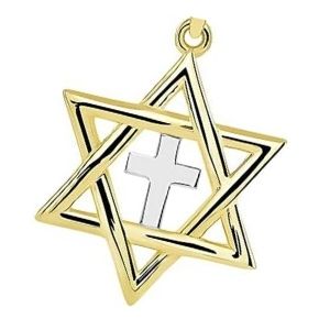 cruz judia de oro y plata