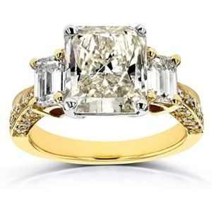 anillo para mujer, de oro macizo de 18 k, con 3 diamantes