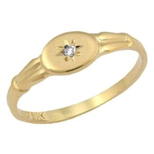 anillo para niñas, de oro amarillo de 14 k, con diamante