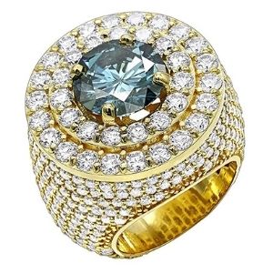 anillo de oro para hombre, marca Luxurman, de 14 K, con diamantes blancos y azules