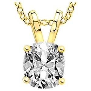 collar para mujer, de oro amarillo de 18 k, con colgante de diamante