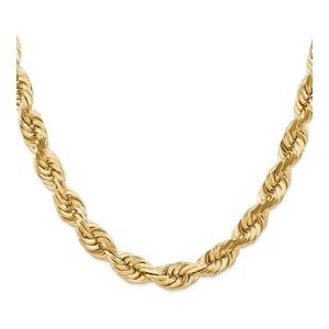 cadena tipo cuerda para hombre y mujer, de oro amarillo de 14 k