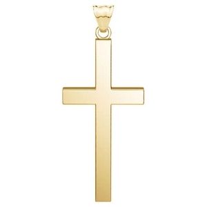 cruz del calvario para hombres, de oro amarillo solido de 18 k