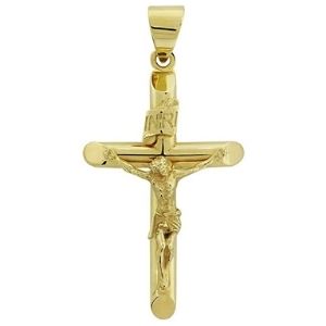 cruz inri de jesucristo para hombres y mujeres, de oro amarillo de 18 k