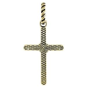 cruz piel de serpiente para hombre y mujer, de oro amarillo de 18 k