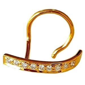 piercing en espiral para nariz, de oro amarillo de 14 k con diamantes