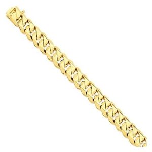 pulsera de eslabones tradicionales para hombre, de oro amarillo solido de 14 k