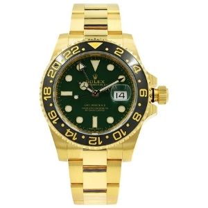 reloj automatico rolex gmt master II 'anniversary green' 116718LN, para hombre, de oro amarillo con dial verde