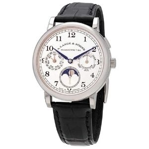 reloj pulsera para hombre A. Lange & Sohne 238.026 con calendario anual de fase lunar, de oro blanco de 18 k