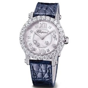 reloj analogico chopard diamond happy sport joaillerie 274809-1001, para mujer, de oro blanco con diamantes