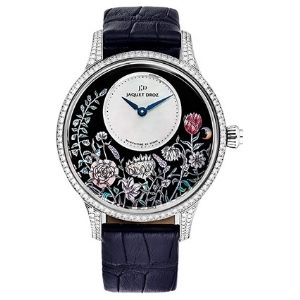 reloj automatico jaquet droz, petite heure limited edition j005014211, para mujer, de oro blanco de 18 k con diamantes