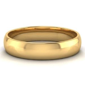anillo pulido de matrimonio, de oro amarillo de 10 k