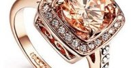 anillo de oro rosa con diamante rosado