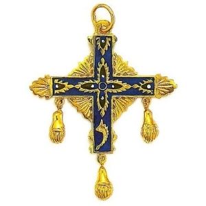 colgante cruz espíritu santo de velay (auvergne), en oro amarillo macizo de 18 k