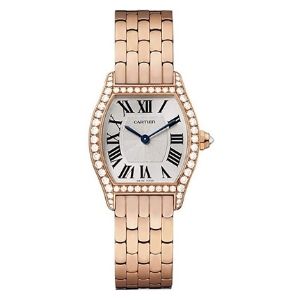 reloj cartier Tortue WA501010, de oro rosa de 18 k con diamantes, para mujer