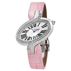 reloj Cartier Delices WG800018, de oro blanco de 18 k y correa de piel, para mujer