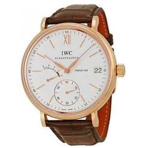 reloj IWC Portofino hand wound eight days IW510107, de oro rosa de 18 k con correa de piel, para hombre