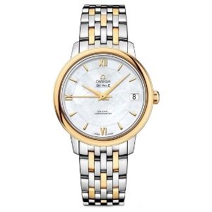 reloj Omega De Ville Prestige 424.20.33.20.05.001, de oro amarillo de 18 k y acero inoxidable, para mujer