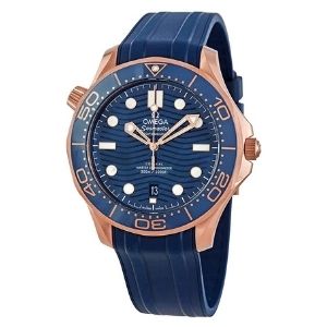 reloj Omega Seamaster Diver 210.62.42.20.03.001, de oro rosa de 18 k con correa de goma, para hombre
