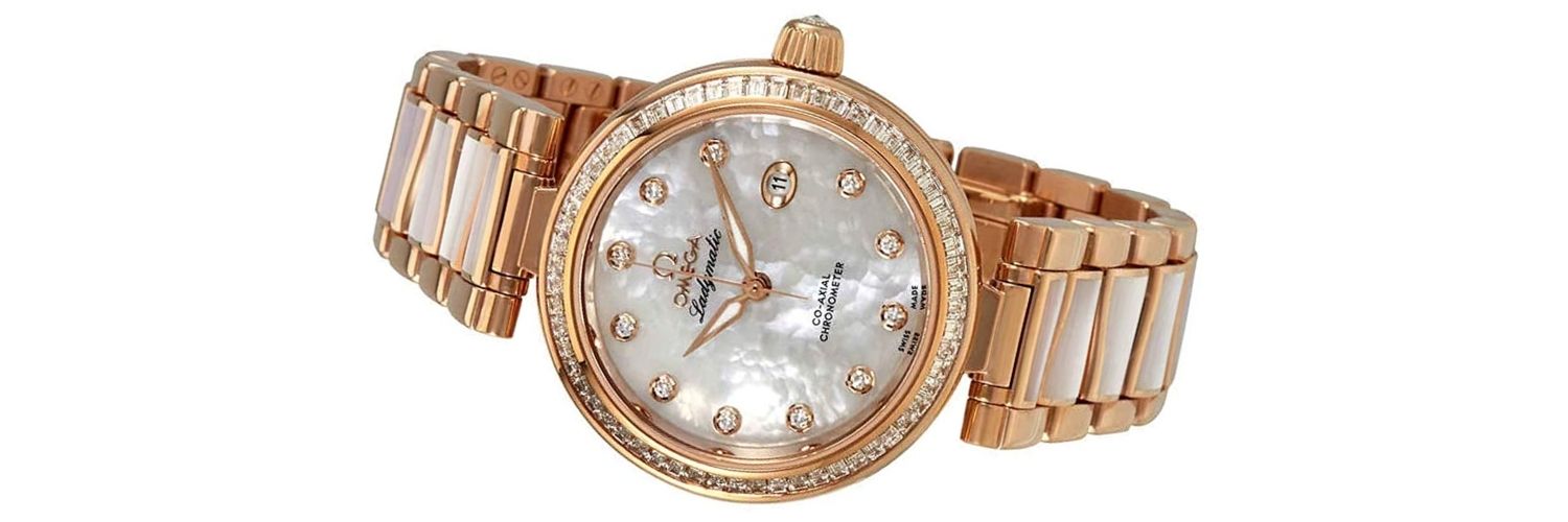 reloj omega ladymatic de oro rosa con diamantes para mujer