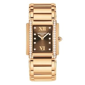 reloj patek philippe twenty-4 4910/11R-010, de oro rosa de 18 k con diamantes, para mujer