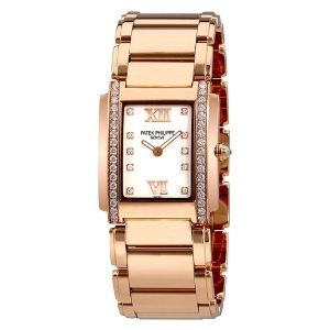 reloj patek philippe twenty-4, de oro rosa de 18 k con diamantes, para mujer