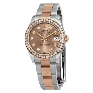 reloj rolex datejust 31 automatic 31mm 278381PDO, de oro rosa de 18 k y acero inoxidable, con diamantes, para mujer