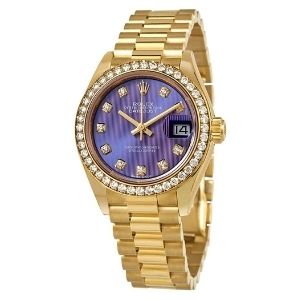 reloj rolex lady-datejust 28 automatic 28mm 279138LVDP, de oro amarillo de 18 k con diamantes, para mujer