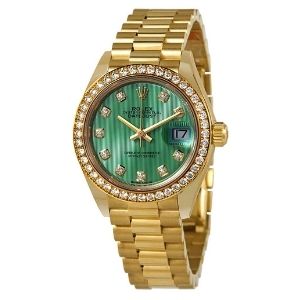 reloj rolex lady-datejust 28 automatic 28mm 279138GNDP, de oro amarillo de 18 k con diamantes, para mujer