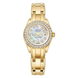reloj rolex datejust automatic 28mm 80298 pearlmaster, de oro amarillo de 18 k y acero inoxidable, con diamantes, para mujer