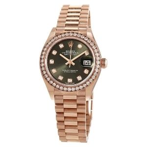 reloj rolex lady-datejust 28 automatic 28mm 279135GNDP, de oro rosa de 18 k con diamantes, para mujer