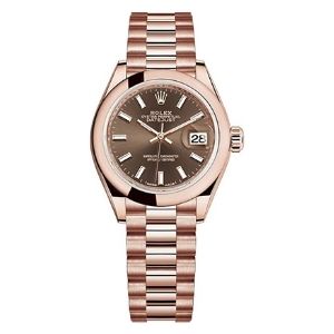 reloj rolex datejust lady 28 automatic 28mm 279165, de oro rosa de 18 k, para mujer