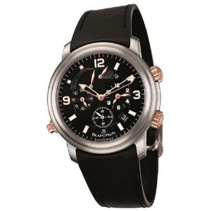 reloj Blancpain leman alarm gmt 40mm 2041.12A30.64B, de oro rosa de 18 k y titanio, con correa de goma, para hombre
