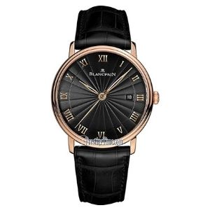 reloj Blancpain Villeret Ultra Slim automatic 40mm 6651-3630-55B, de oro rosa de 18 k con correa de piel, para hombre
