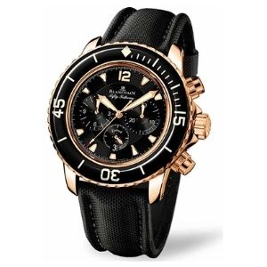 reloj Blancpain fifty fathoms flyback chronograph automatic 45mm 5085F.3630.52, de oro rosa de 18 k con correa de lona, para hombre