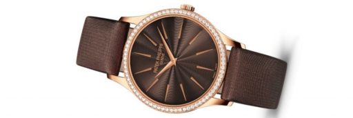 reloj patek philippe calatrava 4897R de oro rosa de 18 k con diamantes para mujer