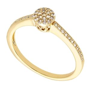 anillo apilable para mujer, de laton chapado en oro amarillo de 18k con circonitas cubicas