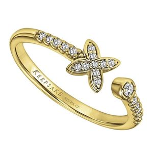 anillo apilable besos y abrazos, x y o, de plata de ley 925 chapada en oro amarillo de 18k con diamantes