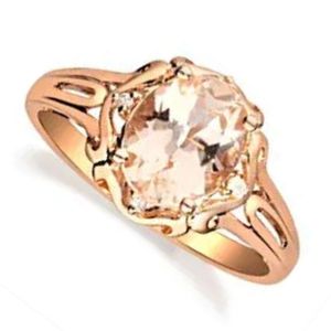 anillo de coctel, de oro rosa de 10k con morganita