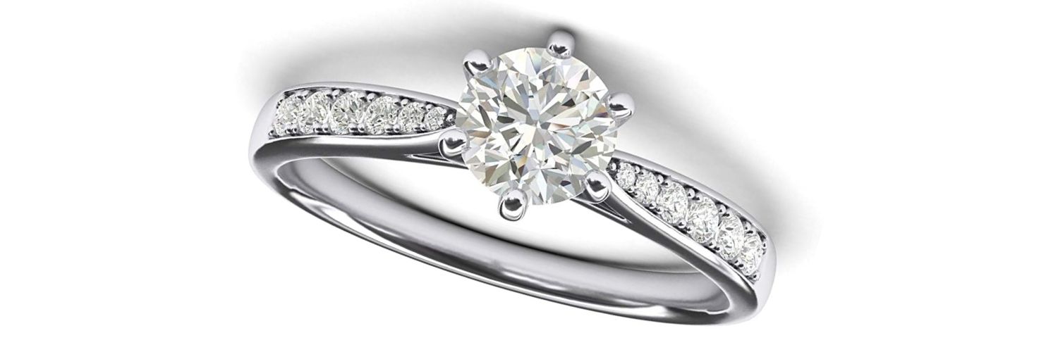 anillos de compromiso de oro blanco para mujer