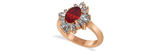 anillo de compromiso de oro rosa para mujer