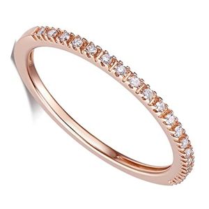 churumbela de boda, de oro rosa de 14k con diamantes micropavé