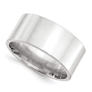 anillo de matrimonio clásico de 10mm, de ajuste cómodo, de oro blanco de 10k