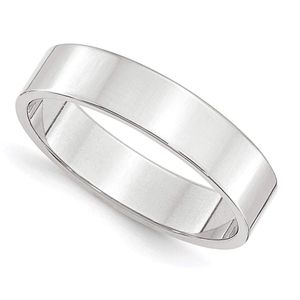 anillo clasico de matrimonio, delgado de5mm ligero, de oro blanco de 14k